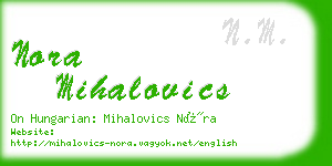 nora mihalovics business card